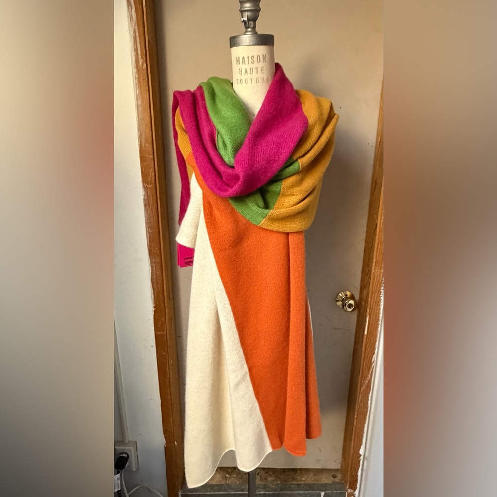 The Elder Statesman Patchwork Cashmere Shawl in P… - image 10